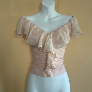 Victoria Royal Ltd peach Ruffled Blouse